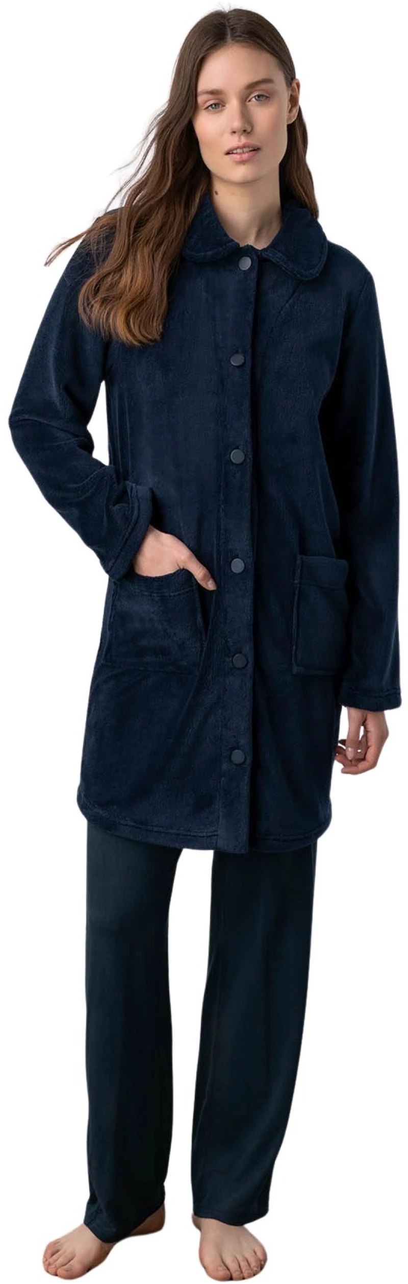 VAMP ΓΥΝΑΙΚΕΙΑ ΡΟΜΠΑ FLEECE ΜΠΛΕ 17582 - XL