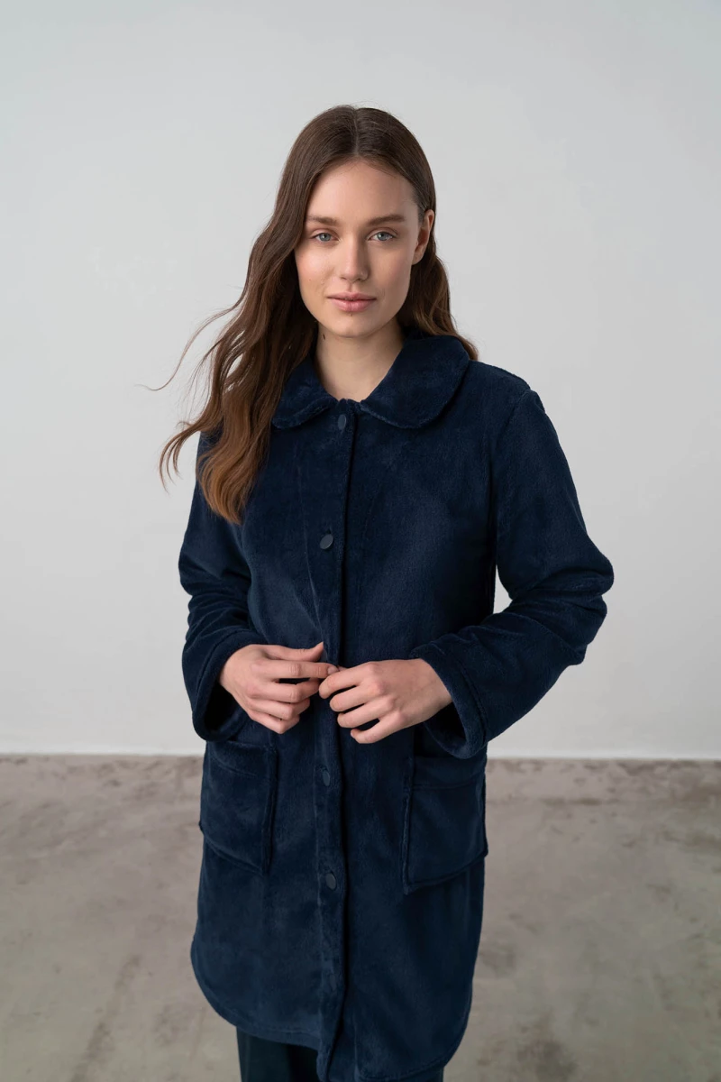 VAMP ΓΥΝΑΙΚΕΙΑ ΡΟΜΠΑ FLEECE ΜΠΛΕ 17582 - XL