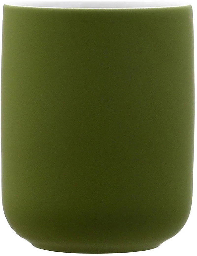 ESTIA ΠΟΤΗΡΑΚΙ ΜΠΑΝΙΟΥ OLIVE SERIES ΠΗΛΙΝΟ 7.5x7.5x9.7cm ΛΑΔΙ