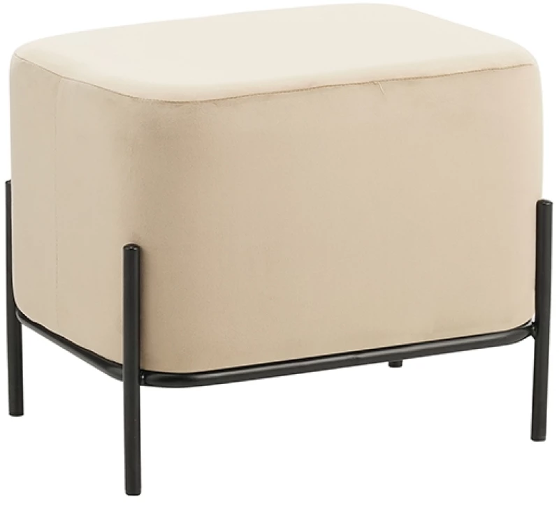 BELLA/L ΣΚΑΜΠΟ BEIGE VELVET ΥΦΑΣΜΑ 48X37Χ39εκ.