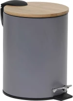 Κάδος Μεταλλικός Soft Close 2,5 lt με Κάλυμμα Bamboo Γκρι