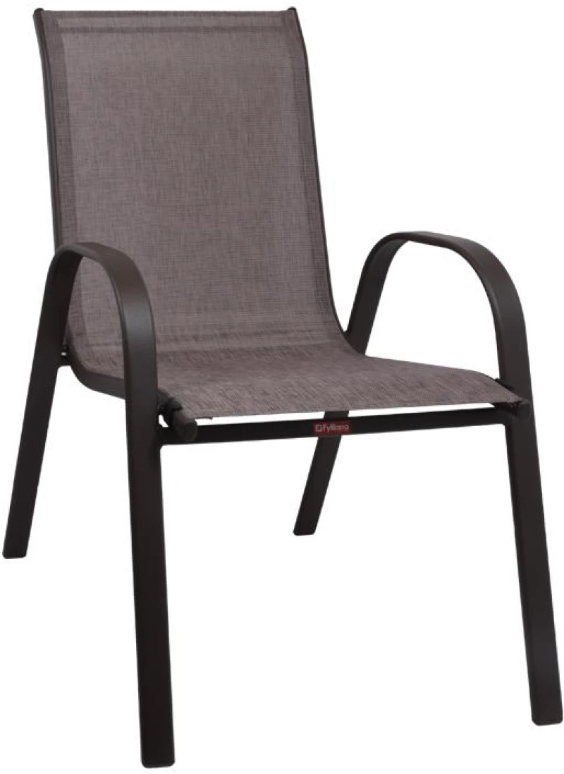 Καρέκλα Sling Μπρονζέ Textile Καφέ Σκελετός 016 Fylliana