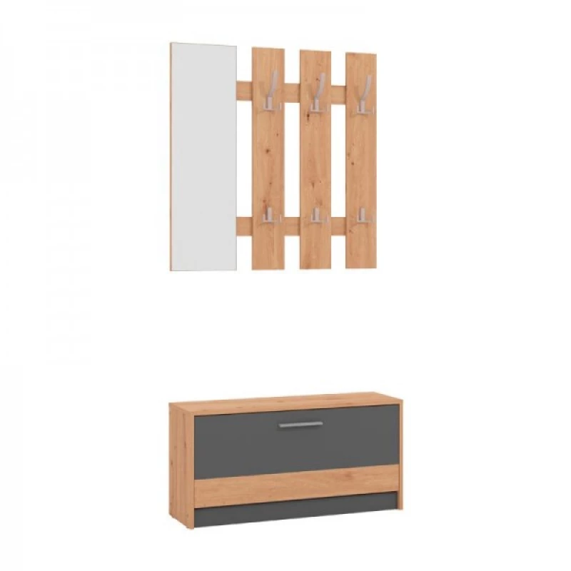 Σταντ Για Χολ Rimini Artisan Oak-Γκρι Γραφίτης 91,5x28x202Εκ