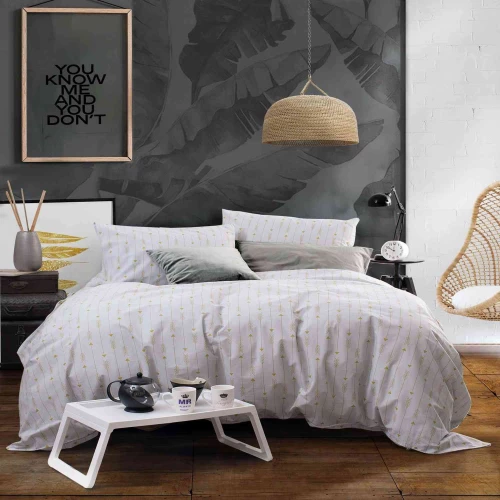 Σετ 3τμχ Κουβερλί Arrow Grey Ρυθμός Ημίδιπλο 160x240cm 100% Βαμβάκι