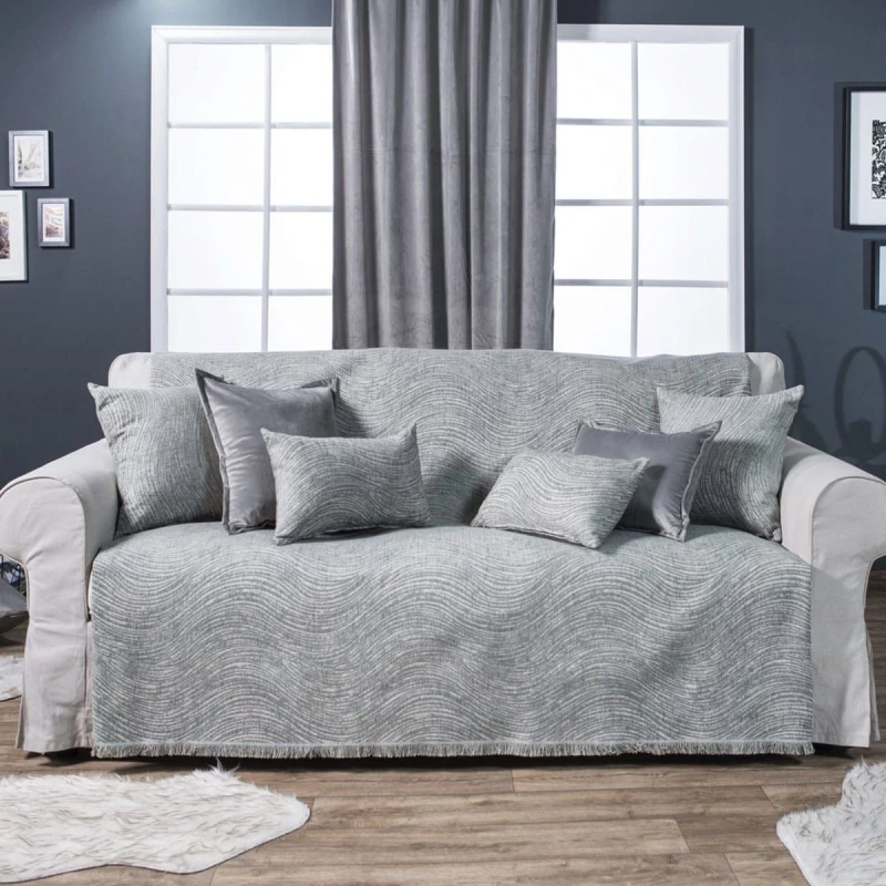 Ριχτάρι Oregon 04 Grey Teoran Διθέσιο 180x250cm Ακρυλικό-Πολυέστερ