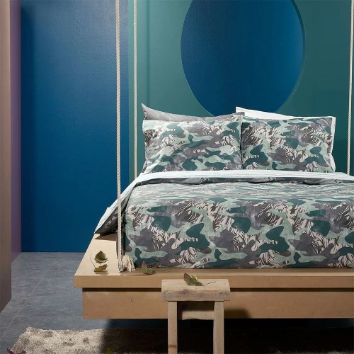 Παπλωματοθήκη Camu W1 9307054 Σετ 4τμχ Verde Bassetti Υπέρδιπλο 250x210cm 100% Βαμβάκι