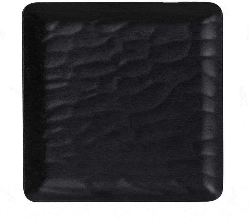 Πιάτο Τετράγωνο Ρηχό Wavy Matte Mlb347K72-6 18x18cm Black Espiel Μελαμίνη