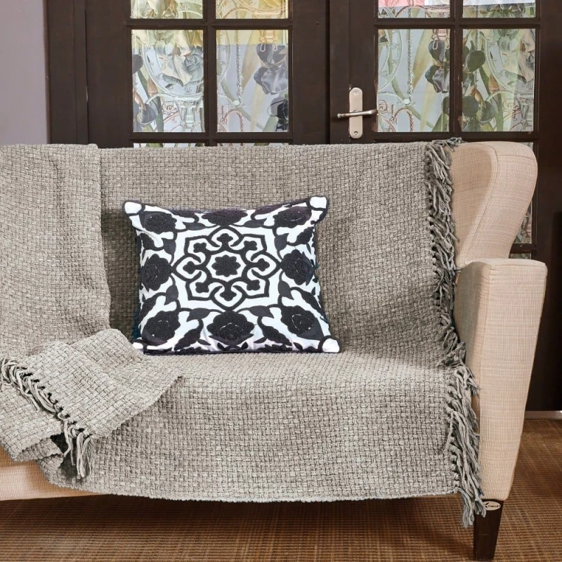 Ριχτάρι Palmer 32 Beige Grey Kentia Τριθέσιο Πολυέστερ
