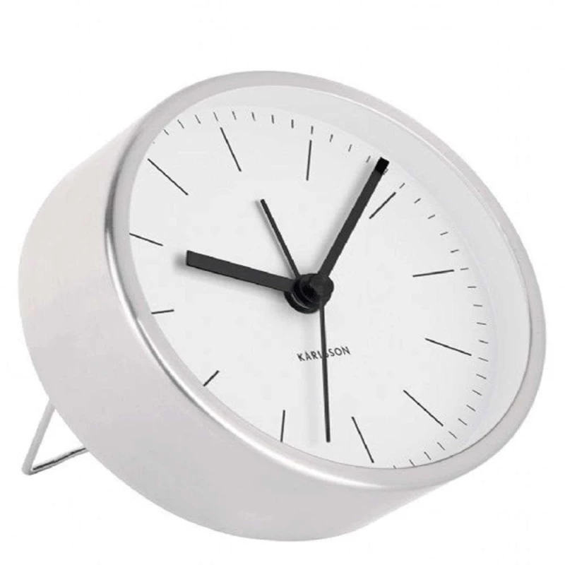 Ρολόι Επιτραπέζιο - Ξυπνητήρι KA5715WH Φ10cm White Karlsson Ατσάλι