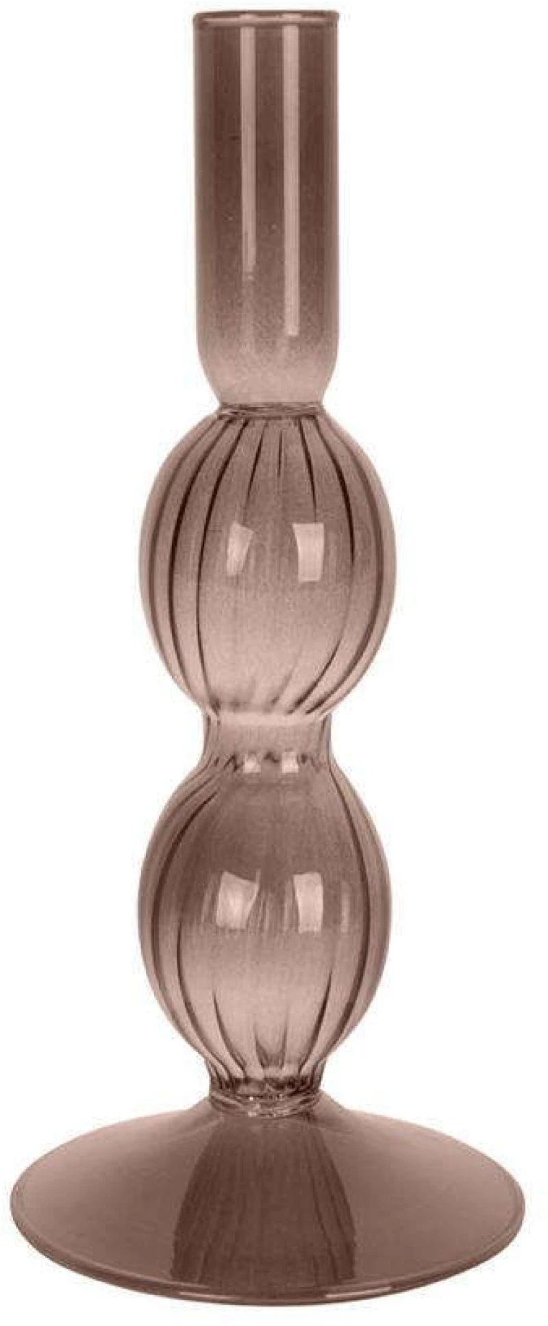 Κηροπήγιο Swirl Bubbles PT3727BR Φ9x25cm Brown Present Time Γυαλί