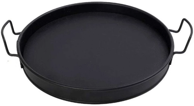 Δίσκος Στρογγυλός Με Λαβές TEM101 32x27x4cm Black Espiel Μέταλλο