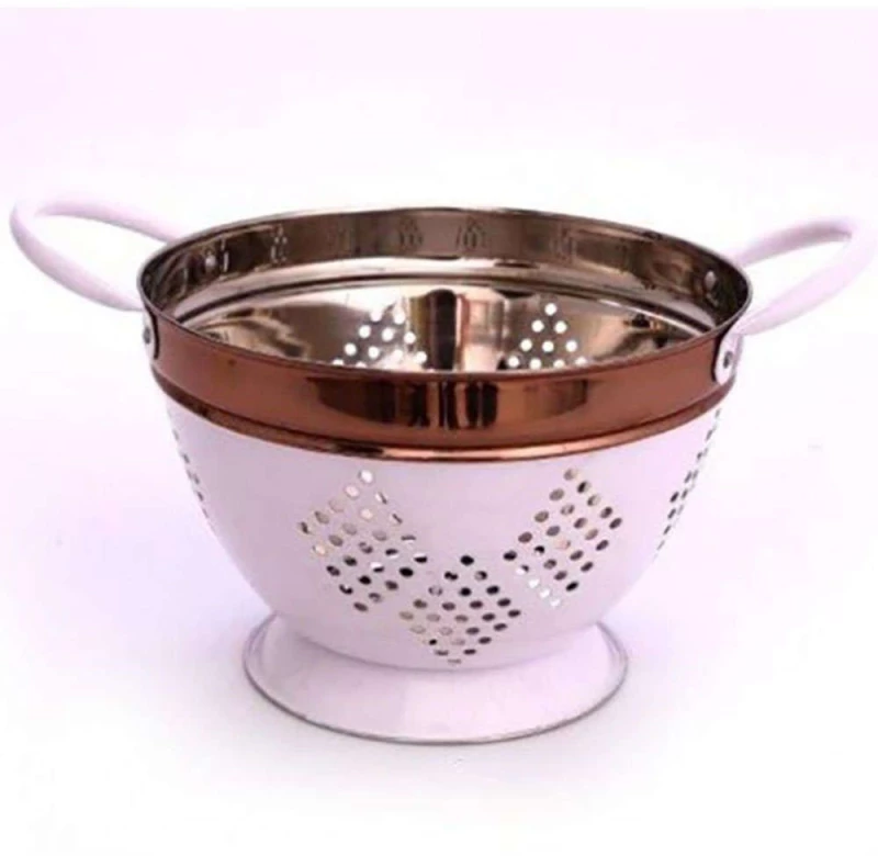 Σουρωτήρι Μεταλλικό 014.KG0316 25x17cm White-Bronze Μέταλλο