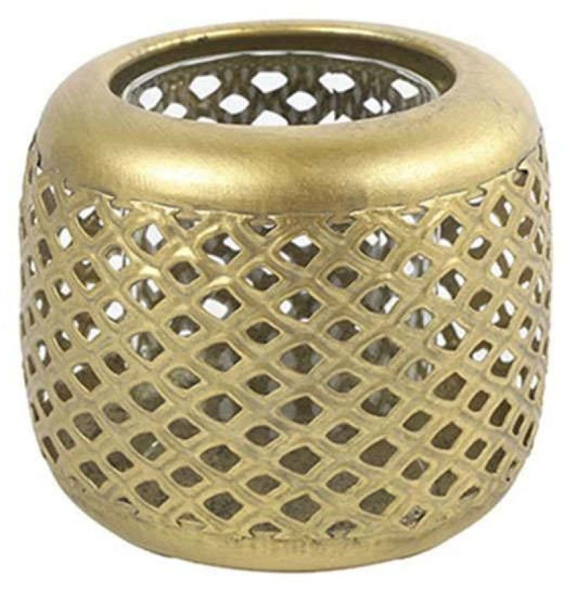 Κηροπήγιο Μεταλλικό 013.786038 11,5x9,5cm Gold Μέταλλο