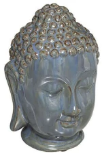 Διακοσμητικό Κεφάλι Βούδα 07.182324B 25cm Blue Κεραμικό
