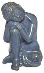 Διακοσμητικός Βούδας 07.182321B 21cm Blue Κεραμικό