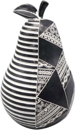 Διακοσμητικό Αχλάδι FIG208 10x10x16cm White-Black Espiel Πολυρεσίνη