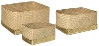 Καλάθι Bamboo (Σετ 3Τμχ) 07.178796 28x21x14/37x25x18/40x31x20cm Beige-Gold Bamboo