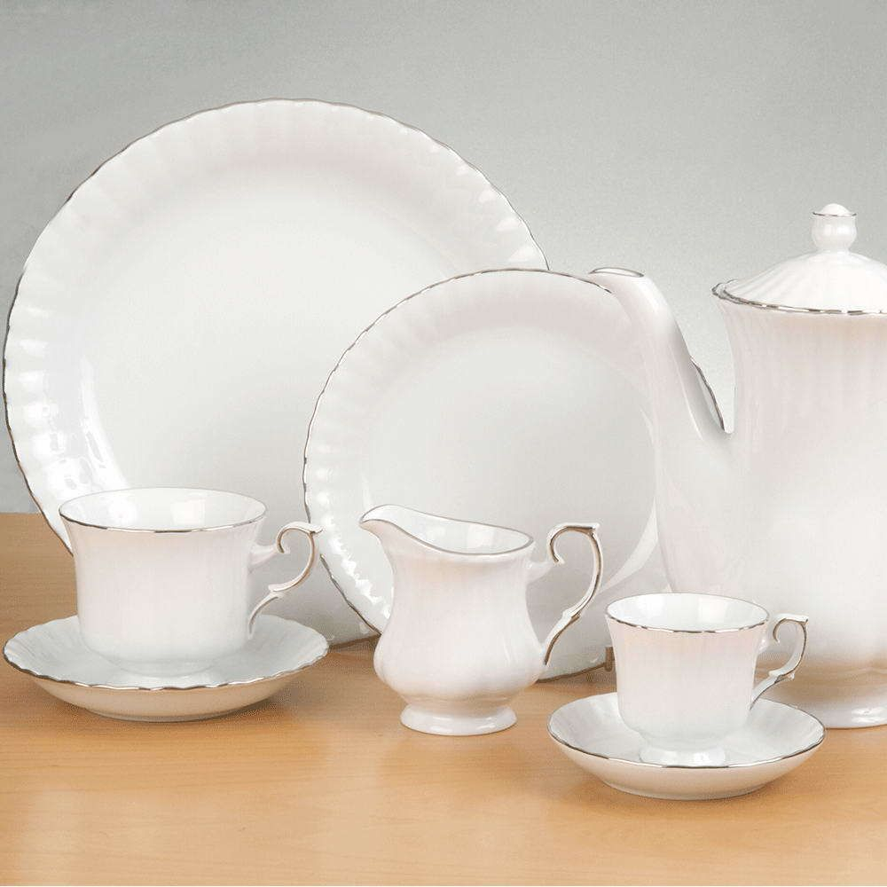 Σετ Τσαγιού Ivona (9Τμχ) 36.001.31P White-Platinum Cryspo Trio Πορσελάνη