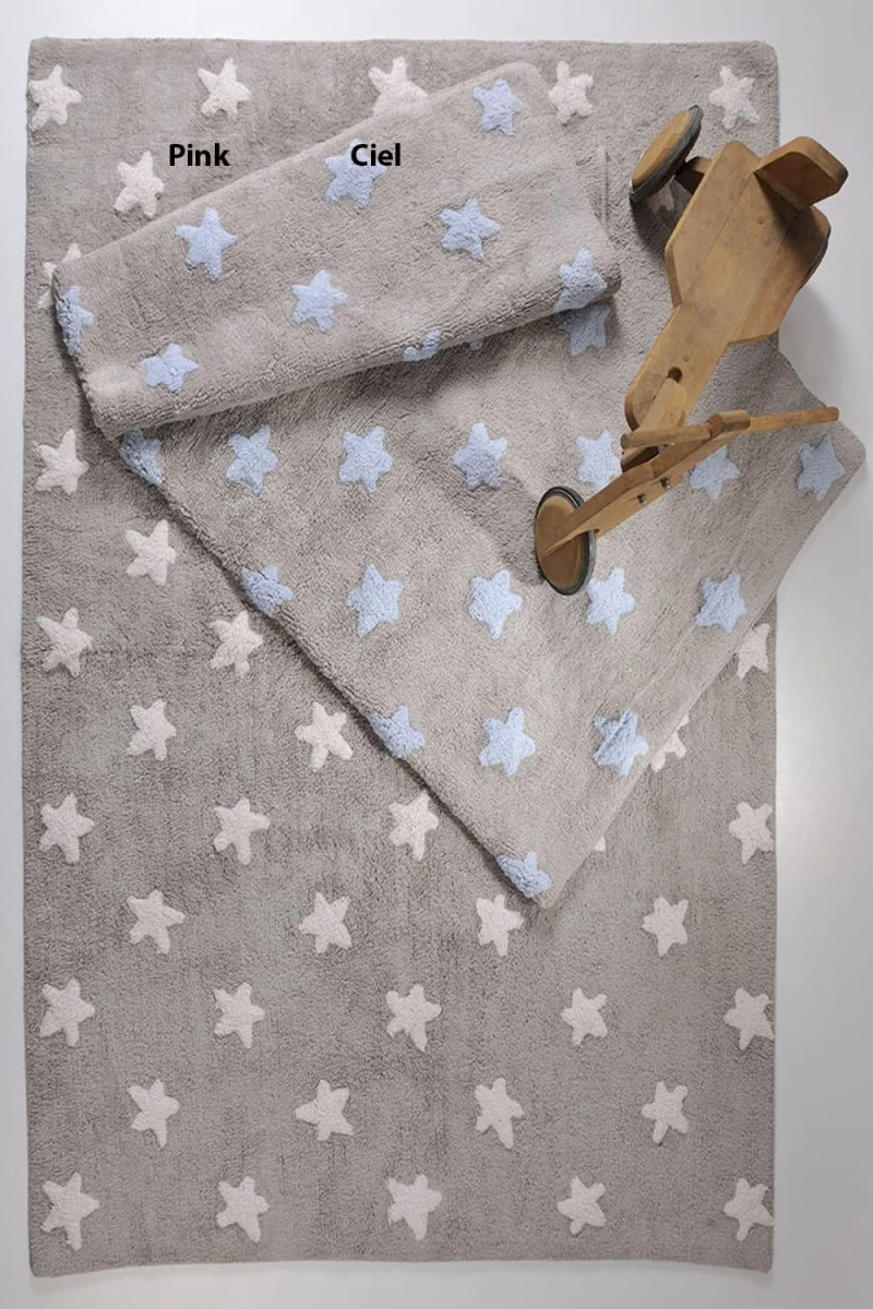 Χαλάκι Παιδικό Stars Pink Down Town 100X140cm Βαμβάκι