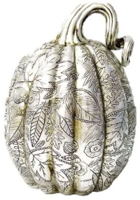 Διακοσμητική Κολοκύθα VRE123K2 24cm Silver Espiel Πολυρεσίνη