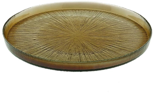 Πιάτο Ρηχό Στρογγυλό Rexy Smoke 80.657.01 Φ28cm Olive Cryspo Trio Γυαλί