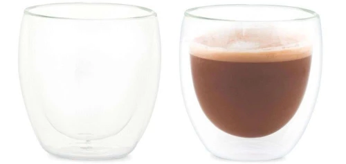 Ποτήρια Latte Διπλού Τοιχώματος (Σετ 2Τμχ) LBTAH-MS20102 Φ9x9cm 250ml Clear Andrea House Γυαλί