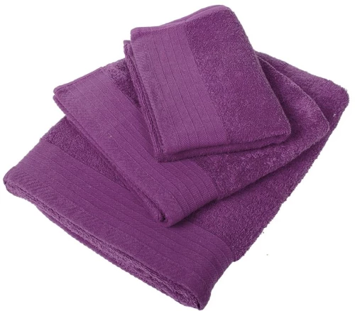 Πετσέτες (Σετ 3τμχ) Πενιέ Dark Purple DimCol Σετ Πετσέτες 80x150cm 100% Βαμβάκι
