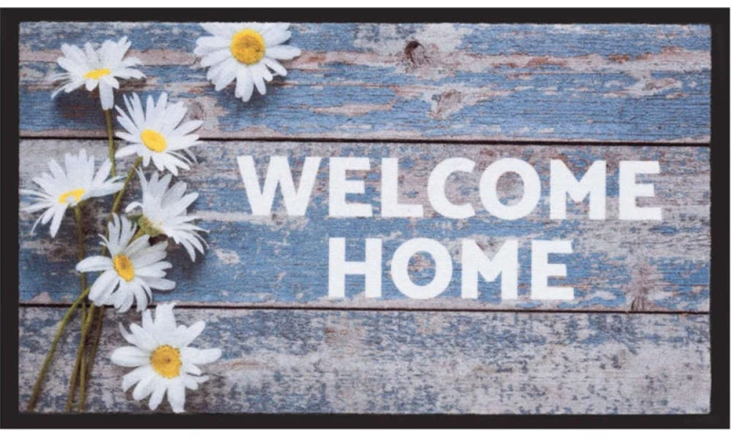Πατάκι Εισόδου Image Welcome Home Daisies 159 45x75cm Ciel-White Sdim 45X75