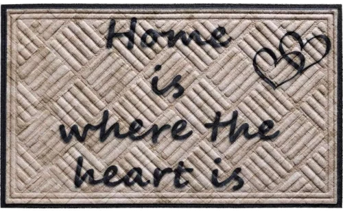 Πατάκι Εισόδου Amaron Home is Where the Heart is 002 45x75cm Beige Sdim 45X75