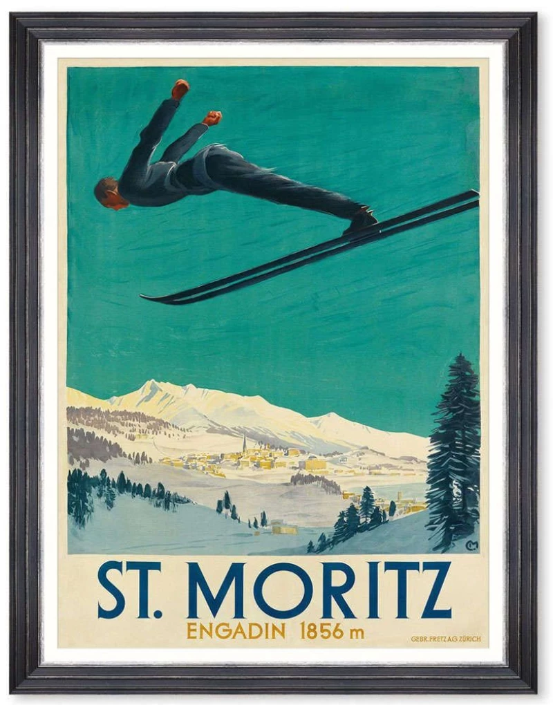 Κάδρο St.Moritz Poster FA13470 50x70cm Multi MindTheGap Κάθετοι Ξύλο,Γυαλί