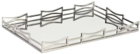 Διακοσμητικός Δίσκος Με Καθρέπτη MR19213 56x36cm Silver Espiel Ανοξείδωτο,Γυαλί