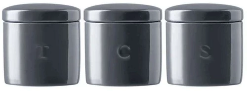 Δοχείο Καφέ/Ζάχαρης/Τσαγιού Epicurious (Σετ 3Τμχ) IA0170 600ml Grey Maxwell&Williams Πορσελάνη