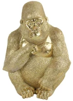 Διακοσμητικός Γορίλας 013.786865 17,5x23,5cm Gold Κεραμικό