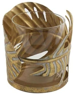Κηροπήγιο Φύλλο 013.785206 12x11cm Gold Μέταλλο