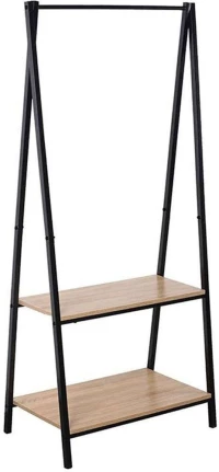 Κρεμάστρα Δαπέδου Με Ράφια Crochet 18-0011 64x40x150cm Sonoma-Black Μελαμίνη,Μέταλλο
