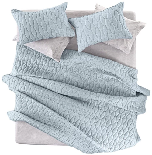 Κουβερλί Diamante (Σετ 2τμχ) Light Petrol Guy Laroche Υπέρδιπλο 250x240cm Microfiber