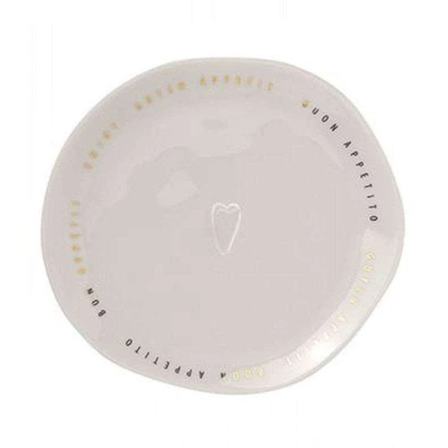 Πιάτο Γλυκού Bon Apetit RD0011370 13,4cm White-Gold Raeder Πορσελάνη