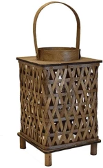 Φανάρι Ξύλινο 00.06.61051 20x20x32,5cm Brown Ξύλο