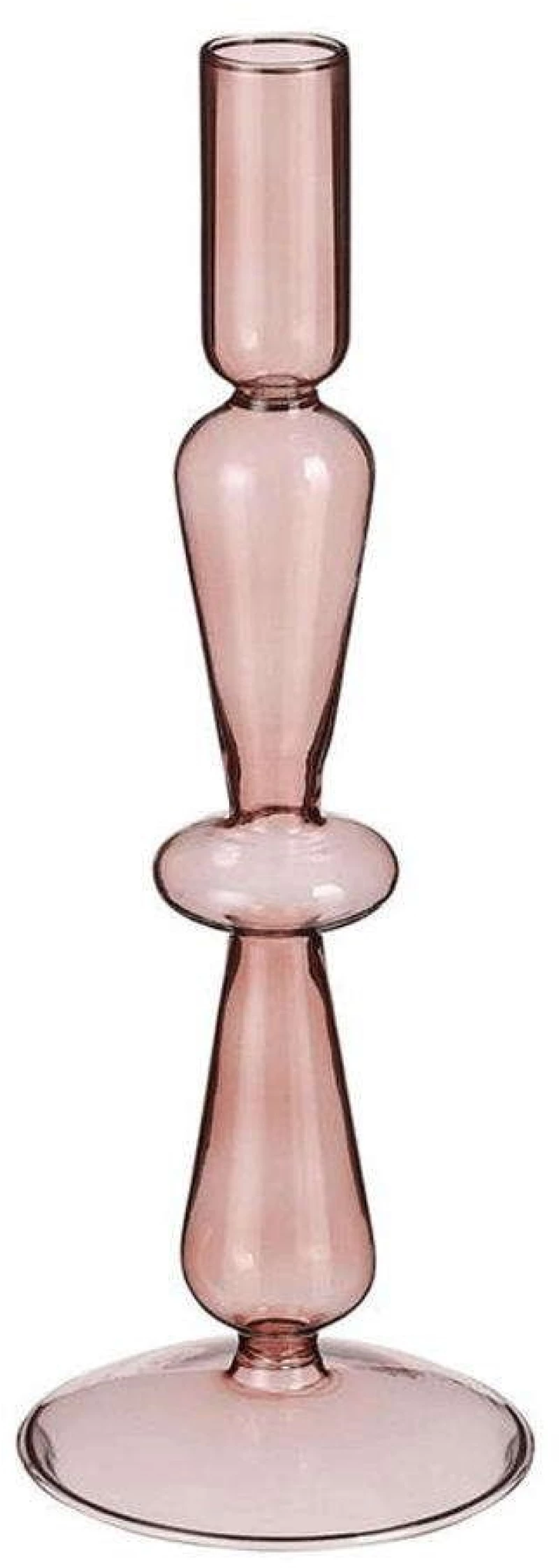 Κηροπήγιο Γυάλινο 02.1121714 9x25cm Pink Γυαλί