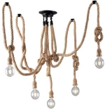 Φωτιστικό Οροφής - Πλαφονιέρα I-Rope-PL5 E27 30x5x2cm Black-Rope Luce Ambiente Design