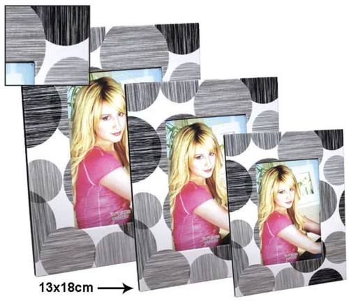 Κορνίζα Κύκλοι 15-00-1046-57 13x18cm Grey Marhome Δερματίνη