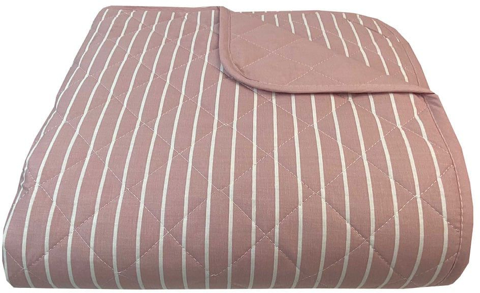Κουβερλί Stripe 8453 Dusty Rose Astron Υπέρδιπλο 220x240cm 100% Βαμβάκι