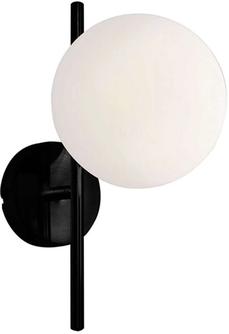 Φωτιστικό Τοίχου - Απλίκα Floris 4260100 E27 White-Black Viokef Μέταλλο,Γυαλί