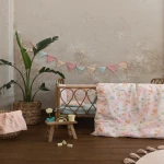 Σεντόνια Βρεφικά Happy Monkey (Σετ 2τμχ) Somon Nima Λίκνου 100% Βαμβάκι