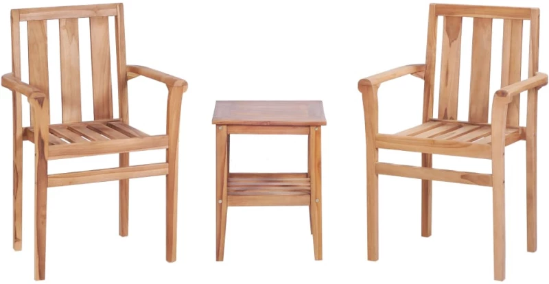 ΣΕΤ ΕΠΙΠΛΩΝ BISTRO 3 ΤΕΜΑΧΙΩΝ ΑΠΟ ΜΑΣΙΦ ΞΥΛΟ TEAK 44736