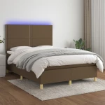 ΚΡΕΒΑΤΙ BOXSPRING ΜΕ ΣΤΡΩΜΑ & LED ΣΚ.ΚΑΦΕ 140X200 ΕΚ ΥΦΑΣΜΑΤΙΝΟ 3135360
