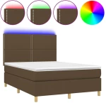 ΚΡΕΒΑΤΙ BOXSPRING ΜΕ ΣΤΡΩΜΑ & LED ΣΚ.ΚΑΦΕ 140X200 ΕΚ ΥΦΑΣΜΑΤΙΝΟ 3135360