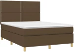ΚΡΕΒΑΤΙ BOXSPRING ΜΕ ΣΤΡΩΜΑ & LED ΣΚ.ΚΑΦΕ 140X200 ΕΚ ΥΦΑΣΜΑΤΙΝΟ 3135360