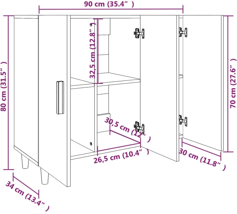 ΝΤΟΥΛΑΠΙ ΛΕΥΚΟ 90 X 34 X 80 ΕΚ. ΑΠΟ ΕΠΕΞΕΡΓΑΣΜΕΝΟ ΞΥΛΟ 812492