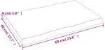 ΕΠΙΦΑΝΕΙΑ ΤΡΑΠΕΖΙΟΥ ΑΝ. ΚΑΦΕ 60X40X4 ΕΚ. ΕΠΕΞ. ΜΑΣΙΦ ΞΥΛΟ ΔΡΥΟΣ 363930